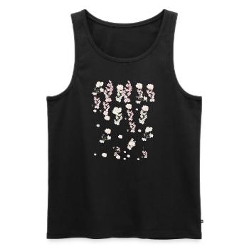 frühling,ranken,blumen, blüte,kirschblüte - Männer Premium Bio Tank Top - Schwarz - Vorne - Michal (187cm)