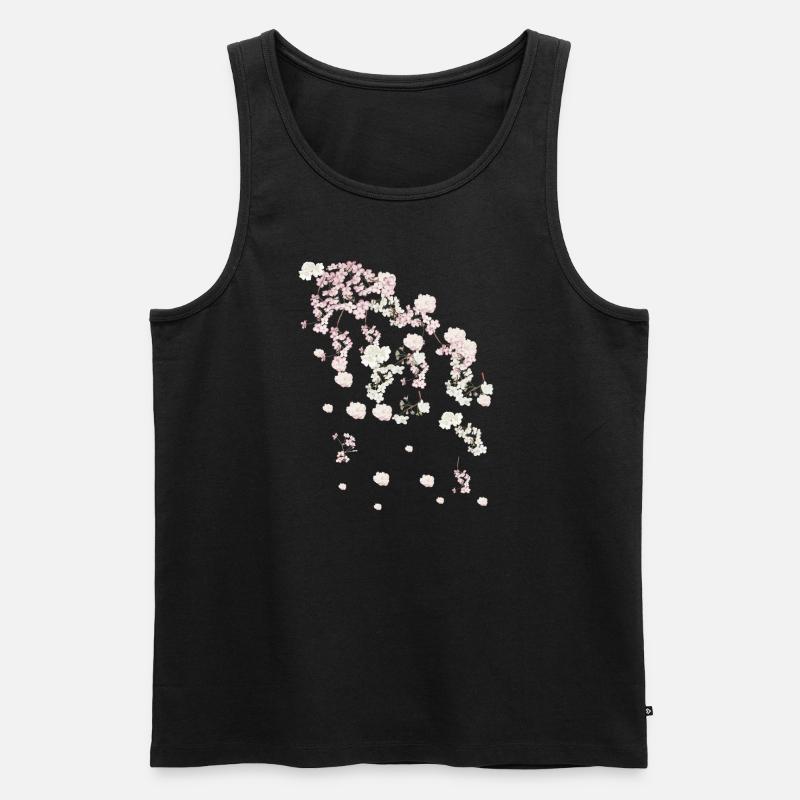 Printemps,vrilles,fleurs,fleurs,fleurs,fleurs,floraison - Débardeur bio Premium Homme - noir