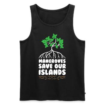Mangroves Save Our Island - Men's Premium Organic Tank Top - black - Front - AI Model Male 178 light (178cm)