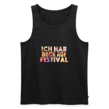 Ich hab Bock auf Festival - Männer Premium Bio Tank Top - Schwarz - Vorne - AI Model Male 178 light (178cm)