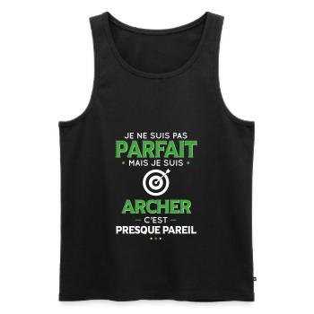 Je ne suis pas parfait mais mais je suis archer - Débardeur bio Premium Homme - noir - Devant - Michal (187cm)