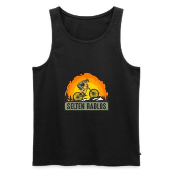Coole Fahrrad und Mountainbike Geschenke MTB - Männer Premium Bio Tank Top - Schwarz - Vorne - Michal (187cm)
