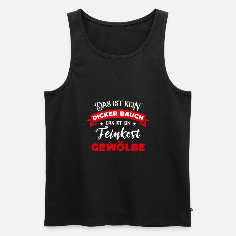Dicker Bauch, Feinkostgewölbe, Feinschmecker, Fun - Männer Premium Bio Tank Top - Schwarz