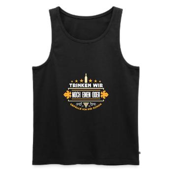 Trinken wir noch einen? Lustiger Spruch Funshirt - Männer Premium Bio Tank Top - Schwarz - Vorne - Michal (187cm)
