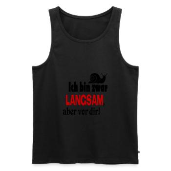 Schnecke Sprüche Ich bin langsam - Männer Premium Bio Tank Top - Schwarz - Vorne - AI Model Male 178 light (178cm)