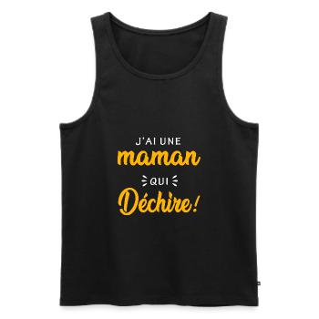 j'ai une maman qui déchire cadeau naissance bébé - Débardeur bio Premium Homme - noir - Devant - Michal (187cm)