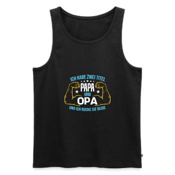 Papa Opa Vatertag Geschenk Weihnachten Funshirt - Männer Premium Bio Tank Top - Schwarz - Vorne - Michal (187cm)