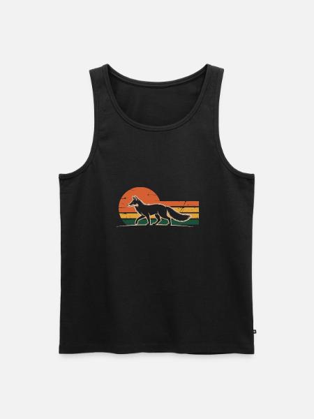 Retro Fuchs - Männer Premium Bio Tank Top - Schwarz