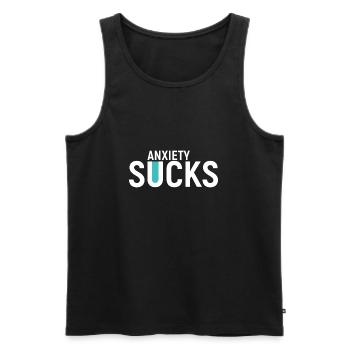 Anxiety Sucks. Anxiété trouble idée cadeau T-shirt - Débardeur bio Premium Homme - noir - Devant - Michal (187cm)
