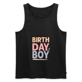 Anniversaire Garçon - Débardeur bio Premium Homme - noir - Devant - Michal (187cm)