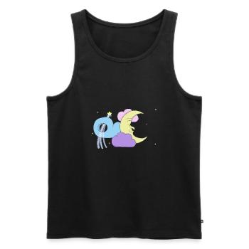 Goodnight Moon - Men's Premium Organic Tank Top - black - Front - AI Model Male 178 light (178cm)