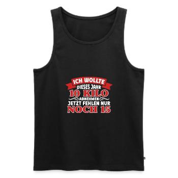 Ich wollte 10 kilo abnehmen, Spruch Funshirt - Männer Premium Bio Tank Top - Schwarz - Vorne - AI Model Male 178 light (178cm)