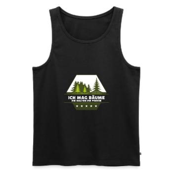 Ich mag Bäume! Lustiger Spruch Wald Natur Funshirt - Männer Premium Bio Tank Top - Schwarz - Vorne - Michal (187cm)