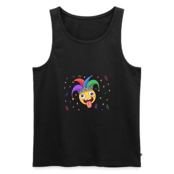 Clown, Carnival, Carnival, Carnival Costume, Parade, Celebration, Jester, - Men's Premium Organic Tank Top - black - Front - AI Model Male 178 light (178cm)
