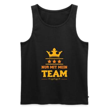 Nur mit mein Team - Männer Premium Bio Tank Top - Schwarz - Vorne - Michal (187cm)