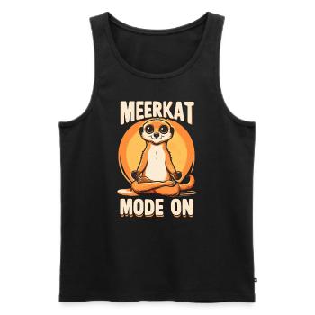 Erdmännchen Méditation Yoga - Mode Suricate activé - Débardeur bio Premium Homme - noir - Devant - Michal (187cm)