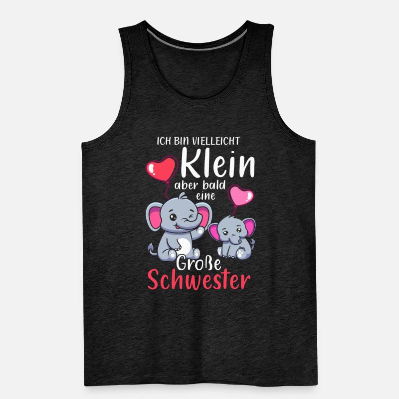 Ich Bin Klein Aber Bald Eine Große Schwester Männer Premium Bio Tank Top