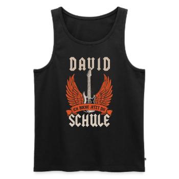Schoolchild David I'm rocking the first day of school now - Men's Premium Organic Tank Top - black - Front - Michal (187cm)