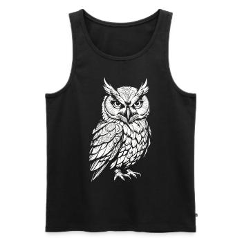 Hibou - Débardeur bio Premium Homme - noir - Devant - Michal (187cm)