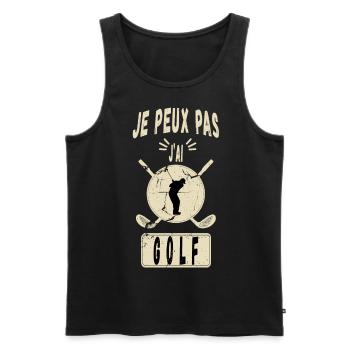 J'peux Pas J'ai Golf - Idée Cadeau Golfeur Golf - Débardeur bio Premium Homme - noir - Devant - Michal (187cm)
