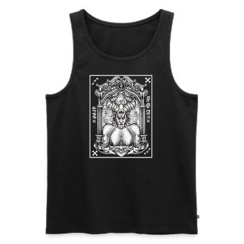 Gothic Evil - Gothic 666 Satan Baphomet - Männer Premium Bio Tank Top - Schwarz - Vorne - Michal (187cm)