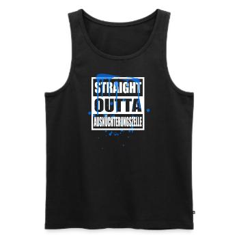 Straight outta Ausnüchterungszelle - Männer Premium Bio Tank Top - Schwarz - Vorne - AI Model Male 178 light (178cm)