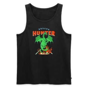 Dragon Spits Fire Gift Cartoon Character - Men's Premium Organic Tank Top - black - Front - AI Model Male 178 light (178cm)