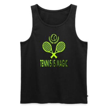 Tennis is magic tennis court tennis game gift - Men's Premium Organic Tank Top - black - Front - AI Model Male 178 light (178cm)