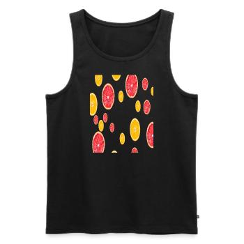 Fruit Orange Orange Juice Gift Fruit is healthy - Men's Premium Organic Tank Top - black - Front - AI Model Male 178 light (178cm)
