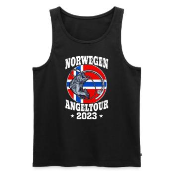 Norwegen Angeltour 2023 - Männer Premium Bio Tank Top - Schwarz - Vorne - Michal (187cm)