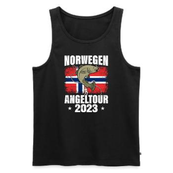 Norwegen Angeltour 2023 - Männer Premium Bio Tank Top - Schwarz - Vorne - Michal (187cm)