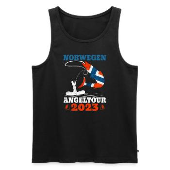 Norwegen Angeltour 2023 Angeltrip Norwegen - Männer Premium Bio Tank Top - Schwarz - Vorne - Michal (187cm)