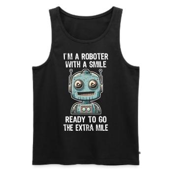 Roboter with a smile Kinder Fantasie Kreativität - Männer Premium Bio Tank Top - Schwarz - Vorne - Michal (187cm)