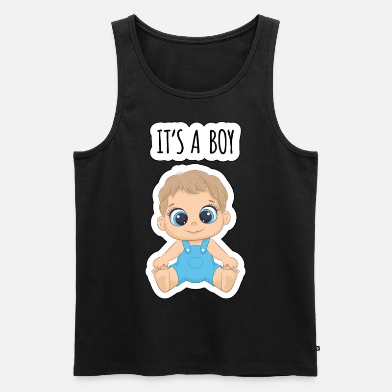Es ist ein Junge - Männer Premium Bio Tank Top - Schwarz
