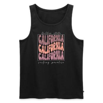 Californie rétro, Design d’été - Débardeur bio Premium Homme - noir - Devant - Michal (187cm)