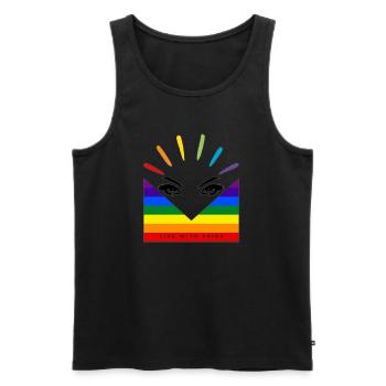 Life in Colors - LGTBQ+ - Männer Premium Bio Tank Top - Schwarz - Vorne - Michal (187cm)