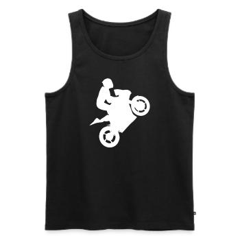 Motocross Motorrad fahren Stunt Kaskade Geschenk - Männer Premium Bio Tank Top - Schwarz - Vorne - Michal (187cm)