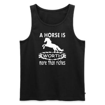 Je vais cavalier cavalier dressage cadeau - Débardeur bio Premium Homme - noir - Devant - AI Model Male 178 light (178cm)