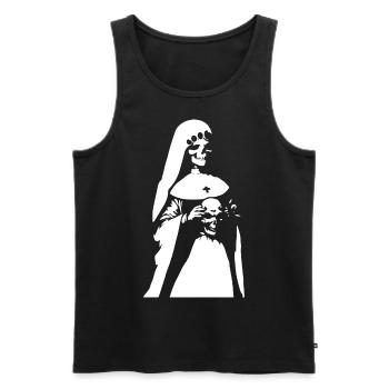 Captivate with the Supernatural in Horror Nun, Sa - Men's Premium Organic Tank Top - black - Front - AI Model Male 178 light (178cm)