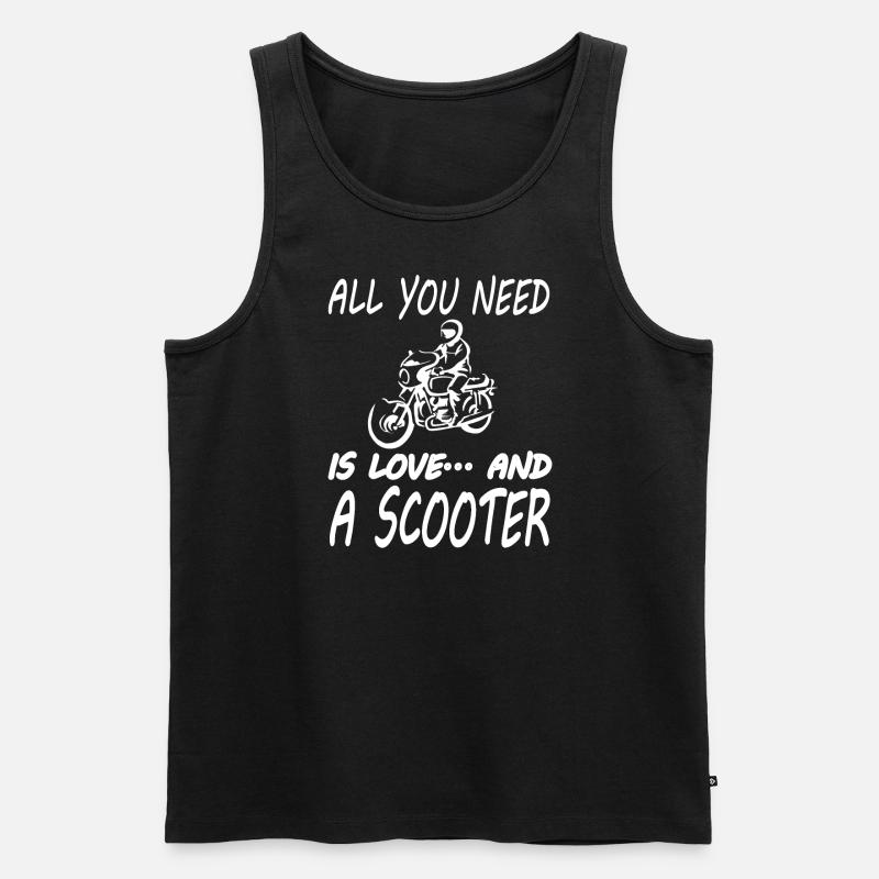 Roller fahren Rollerfahrer Stuntman Geschenkidee - Männer Premium Bio Tank Top - Schwarz