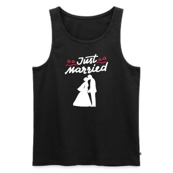 gerade geheiratet Hochzeitspaar Hochzeit Geschenk - Männer Premium Bio Tank Top - Schwarz - Vorne - Michal (187cm)