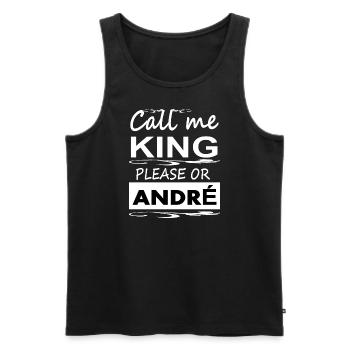 Je m’appelle André, je suis André King André Gift - Débardeur bio Premium Homme - noir - Devant - AI Model Male 178 light (178cm)