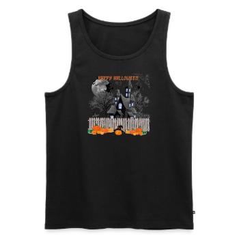 Halloween Night - Men's Premium Organic Tank Top - black - Front - AI Model Male 178 light (178cm)