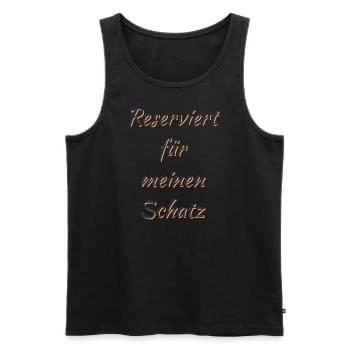Reserviert für meinen Schatz - Männer Premium Bio Tank Top - Schwarz - Vorne - Michal (187cm)