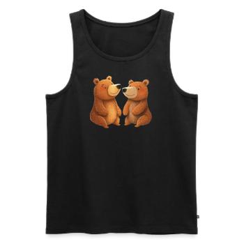 Bears - Men's Premium Organic Tank Top - black - Front - AI Model Male 178 light (178cm)