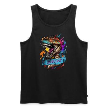 Roaring Evolution - Men's Premium Organic Tank Top - black - Front - AI Model Male 178 light (178cm)