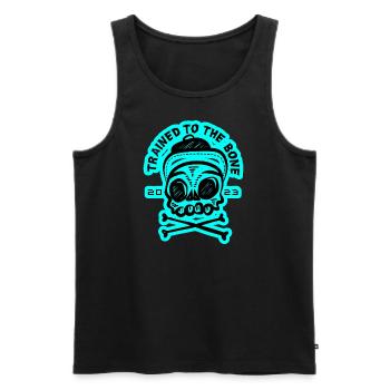 trained to the bone Bodybuilding Fitness blau - Männer Premium Bio Tank Top - Schwarz - Vorne - Michal (187cm)
