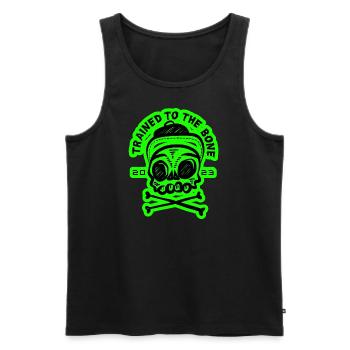trained to the bone Bodybuilding Fitness grün - Männer Premium Bio Tank Top - Schwarz - Vorne - Michal (187cm)