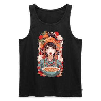 Ramen Retro Popart Japan Ästhetik Design - Männer Premium Bio Tank Top - Schwarz - Vorne - Michal (187cm)