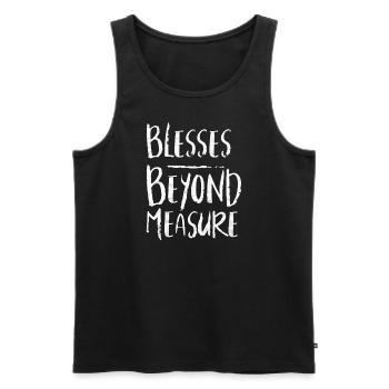 BLESSES BEYOND MEASURE - Männer Premium Bio Tank Top - Schwarz - Vorne - AI Model Male 178 light (178cm)